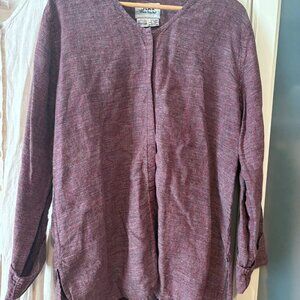 FLAX by Jeanne Engelhart Linen Tunic Top Sz M Heathered Purple Lagenlook